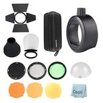 Godox AK-R1 Round Head Accessories Kit + Godox S-R1 Flash Head Adapter for Godox V860II V850II TT685 TT600, Canon Nikon Sony Flash Speedlite