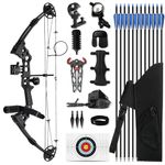 SERfawnCH Compound Bow Kit 20-60lbs Adjustable for Outdoor Use & Target Practice, Adult/Beginner Bow Package