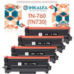 Inkalfa Compatible TN760 Toner Cartridge: Replacement for Brother TN760 TN730 TN-760 TN 760 730 TN-730 for DCP-L2550DW HL-L2390DW MFC-L2710DW MFC-L2750DW MFC-L2730DW Printer Ink (Black, 4-Pack)