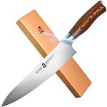 TUO Chef Knife, Ultra Sharp Kitchen Knife 8 Inch, German High Carbon Stainless Steel Japanese Knife with Full Tang Pakkawood Handle, Chefs Knife with Long Lasting Sharp-Fiery Phoenix Series