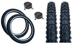 PAIR Baldy's 20 x 2.0 BLACK Kids Mountain Bike Chunky Tyres And Schrader Tubes