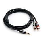 XO Gold Plated 3.5mm Jack to 2 x Phono Plugs - Aux Audio Lead Cable (3M - Black) for Connecting iPods, iPhones, iPad, Smartphones and MP3 Players, Tablets to Home Stereos, Amplifiers, Speakers with an RCA (Left/Right) Input