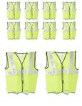 Rahul Professionals Reflective Safety Jacket 360° Net High Visibility Waistcoat For Traffic Running Cycling Sports Radium Type (Green, 10)