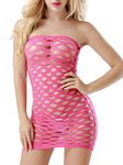 FasiCat Lingerie for Women Chemise Strapless Mini Dress Negligrees Babydoll Sleepwear hotpink