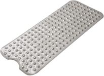 Wimaha Non-Slip Bath Mat,Extra Long Bathtub Mat,200 Suction Cups Shower Mat,BPA,Latex Free,Mildew Resistant,Machine Washable-Safe,pebble design,Durable & Comfortable for Bathroom,100x40cm, Clear Gray