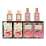 Gucci Perfumes for Women - 4 Pcs. Women's Fragrances Gift Set for Women - 2x Gucci Bloom Perfume for Women and 2x Gucci Flora Perfume for Women, 0.5 fluid_ounces