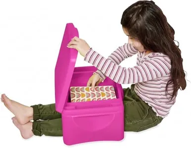 HearthSong Kids’ Portable Folding Lap Desk with Large Storage Activity Tray, 17"L x 12"W x 7½"H, Pink