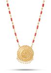 CUTE GOLD One Gram Micro Gold Plated Fashion Jewellery Traditional Ruby Emerald Handcrafted Dollar Pendant Chain for Women & Girls (24 inch)(DC-1095)