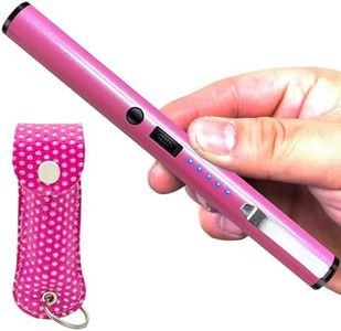 FIGHTSENSE Heavy Duty Pain Pen stun Gun with Flashlight & Pepper Spray for Men and Women self-Defense with 35,000,000 V Intolerable Charge (Pink)