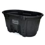 Rubbermaid Commercial Products Stock Tank, 100-Gallons, Structural Foam, Heavy Duty Container, for Livestock/Animal/Cattle Feed & Water, Outdoor Homemade Pool/Hot Tub/Bathtub, & Pet Cleaning/Dog Wash