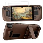 LUPAPA Protective Case for Steam deck with Kickstand, PC Material Feels Skin Friendly, Accessories for Steam deck Game (Brown)