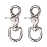 UFURMATE Swivel Clip, 2Pcs 316 Stainless Steel Leash Swivel Snap Hooks Locking Dog Leash Buckle Quick Release Buckles 360 Degree Swivel Clips for Dog Walking Camping Hiking (Silver, 17mm Ring)