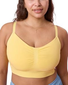Kindred Bravely Sublime Sleep Pumping Bra Hands Free, Adjustable Pumping & Nursing Bra with EasyClip for All Breast Pumps (Dandelion, Large Super Busty)