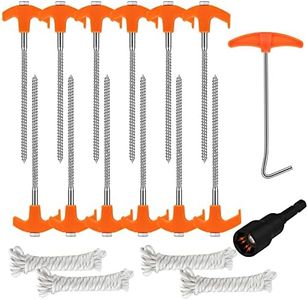 HORUSDY 18-Pack Tent Stake Set, Heavy Duty Tent Stakes with 4X 13ft Rope & 1x Stopper T Pull Hook