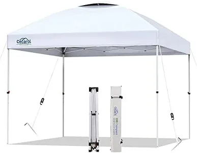 Cecarol S10 Compact, Portable 10x10 Pop Up Canopy, w/Roller Bag, UPF50+ Tarp, Frame Optimized for Easy Carry, Trunk Spacing, Light Weight Engaging Fuel Efficiency