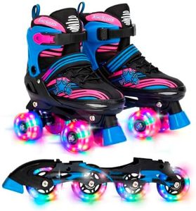 Xino Sports 2 in 1 Adjustable Combo Skates, Blue, Medium 1-4
