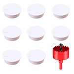 DuDuZui 8PCS Desk Grommet, White Desk Cable Grommet 80mm Desk Cable Hole Covers Organize Office and Home Table Cables, with Hole Saw(White, 80mm)