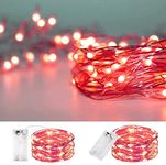 GLOWTRONIX MV Fairy String Lights Battery Operated, 30LED 3M Waterproof Mini String Lights,for Bedroom, Christmas, Parties, Wedding, Centerpiece Décor,Indoor&Outdoor (Red) (Pack of 2)