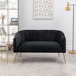 Woodspace Dukan 2-Seater,Loveseat Sofa Couch for Home and Living Room (Black)