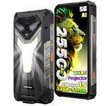 Ulefone Armor 34 PRO AI Rugged Smartphone 5G with Projector,25500mAh(66W) 32GB+512GB/2TB Android 15,6.95" FHD+120Hz Sim-free Mobile Phones,50MP+64MP Night Vision,1100LM Camping Lights,WiFi 6E/NFC/OTG