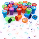 ZOCONE 30 Pcs Stamps for Kids Assorted Stampers Kit, Cute Carton Animal Kids Stamps Dinosaur Self Ink Stamps for Kids Party Bags Filler Teacher Stamps Birthday Gift