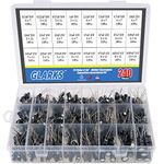 Glarks 240Pcs 24 Value 10V 16V 25V 50V Metal Electrolytic Capacitors Assorted Assortment Kit Set, Lable Capacitor Range 0.1UF - 1000UF