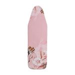 SHERWOOD Ironing Board Cover 124 x 38cm 100% Cotton Cover with Thick Felt Resists Scorching and Staining Adjustable Size Iron Board Cover (Pink Flowers,124 x 38cm)