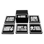 Summit One Funny Coasters for Drinks, Set of 10 (4 x 4 Inch, 5mm Thick) - Bar Accessories for The Home bar Set, Absorbent Felt Drink Coasters The Ideal Man cave Accessories