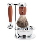 MÜHLE Intro 4-Piece Pure Badger/Safety Razor Shaving Set (Plumwood - Vivo)