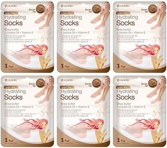 Epielle Hydrating Foot Masks (Socks 6pk) for foot cracked and dry heel to toe and callus Spa Masks - Shea butter + Jojoba Oil + Vitamin E Moisturize, Mothers Day GIfts