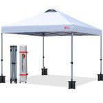 MASTERCANOPY Durable Pop-up Canopy Tent with Roller Bag (10'x10' White)