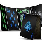 INTEGEAR 2 Decks Playing Cards, Premium Plastic Waterproof Black Playing Poker Cards Professional Luxury Deck Of Cards For Adults