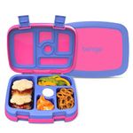 Bentgo Kids Brights – Leak-Proof, 5-Compartment Bento-Style Kids Lunch Box – Ideal Portion Sizes for Ages 3 to 7 – BPA-Free, Dishwasher Safe, Food-Safe Materials (Fuchsia)