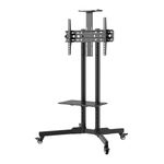 Inlight Rolling/Mobile TV Cart with Wheels for 32-65 Inch LCD LED 4K Flat Screen TVs, TV Floor Stand with Shelf Holds Up to 50 Kgs/110 lbs | Adjustable Height Trolley Max VESA 600 x 400 mm