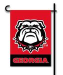 BSI PRODUCTS, INC. - Georgia Bulldogs 2-Sided Garden Flag - Includes Plastic Pole with Suction Cups - UGA Football Pride - High Durability - Designed for Indoor or Outdoor Use - Great Gift Idea