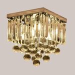 Harold Electricals Ellipse Flush Mounted Ceiling Chandelier | K9 Crystal Chandelier for Living Room, Bedroom, Dining Area, Entrance Hall & Banquet - 15 X 15 Inchs (Chrome Plate)