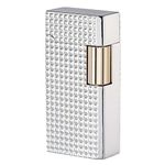 Classic Retro Lighter, Butane Metal Exquisitely Carved Vintage Lighter, Side Slide Lgnition Trench Lighter for Men Dad Husband Gift Collect,Silver