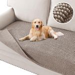 H.VERSAILTEX Plush Chenille Dog Bed Cover Thick Soft Sofa Cover for 3 Cushion Couch Anti Slip Couch Cover Furniture Protector for Dog, Pet, Cat (35" x 82", Sand)