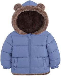 Enlifety Kids Winter Fleece Coat Size 2-3T Boys Girls Cute Bears Clothes with Ears Solid Color Winter Hooded Outerwear for Toddler Birthday Gift