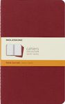 Moleskine Cahier Journal, Soft Cover, Large (5" x 8.25") Ruled/Lined, Cranberry Red, 80 Pages (Set of 3)