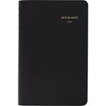 AT-A-GLANCE 2024 Daily Planner, Hourly Appointment Book, 5" x 8", Small, 24-Hour, Black (702030524)