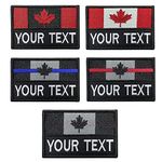 Customizable Canada Flag Patches with Your text,2Pcs Personalized Tactical Name Tags Morale National Emblem Patch for Travel Backpack Hats Jackets Team Uniform