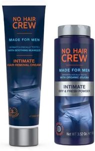 No Hair Crew | Intimate Bundle | Includes Hair Removal Depilatory Cream for Men and Dry & Fresh Body Powder for Sweat and Odor Control