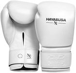 Hayabusa Pro Leather Hook and Loop Boxing Gloves for Men and Women - White, 12oz