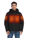 ORORO Men's Dual Control Heated Jacket with 5 Heat Zones, Up to 20 Hours of Warmth (Battery Included) (Black, M)