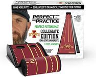 PERFECT PRACTICE Putting Mat Collegiate Edition - Iowa State Univ. - Indoor Golf Putting Green with 2 Holes for Practicing at Home or in The Office - Gifts for Golfers - Golf Accessories for Men