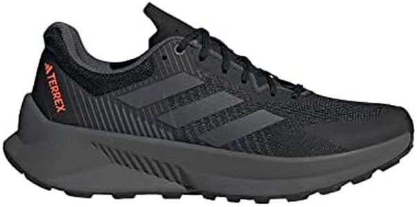 adidas Men's Terrex Soulstride Flow Trail Running Sneaker, Black/Grey/Impact Orange, 6.5