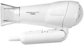 Conair Travel Hair Dryer, Mini Hair Dryer, 1200-Watt Ceramic Travel Blow Dryer in White by Travel Smart