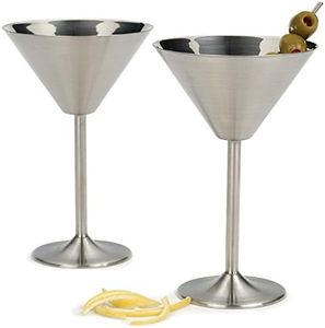 RSVP Endurance Stainless Steel Martini Glasses, Set of 2