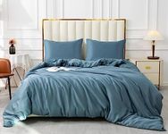 GOKOTTA Bamboo Duvet Cover Set Queen Size,100% Bamboo Rayon Made Cooling Duvet Cover with Button Closure and Corner Ties, 1 Duvet Cover 90" x 92" and 2 Reversible Envelop Pillow Shams